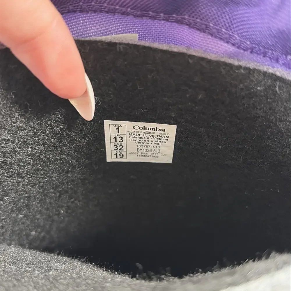 Columbia Girls Powderbug Plus II Snow Boot Purple Size 1 New Benefits Charity